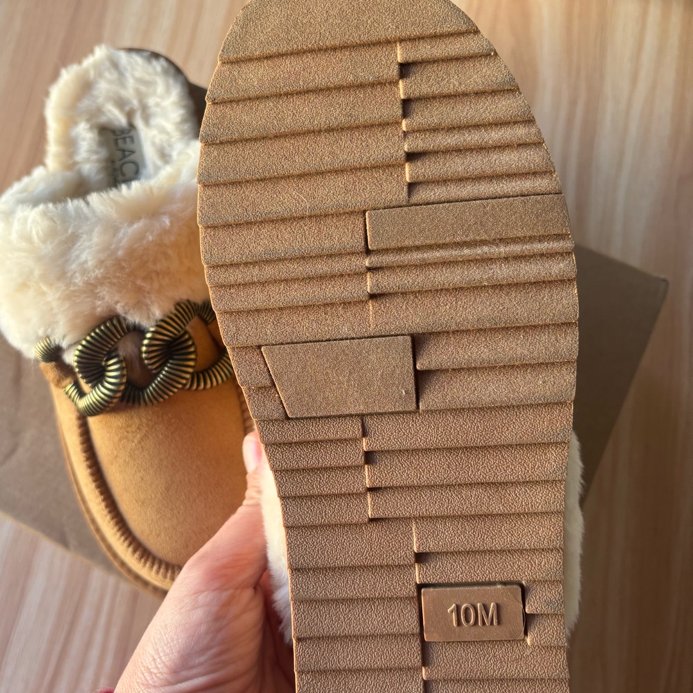NIB Beach By Matisse Latigo Slipper WomenS SZ 10 Tan Shearling Slip-On Clogs - Picture 8 of 12
